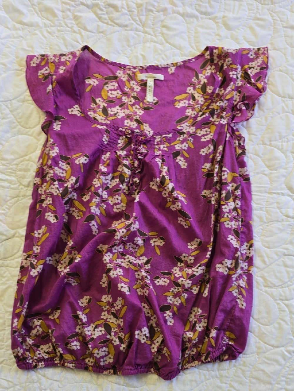 Old Navy Purple and Yellow Floral Maternity Top